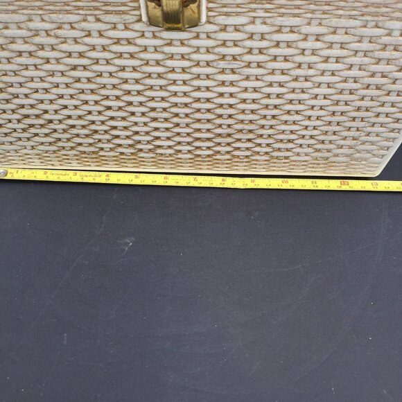 Wilson WIL-HOLD Plastic Wicker Basket Weave Sewing Box & Accessories Made in USA - Picture 10 of 16